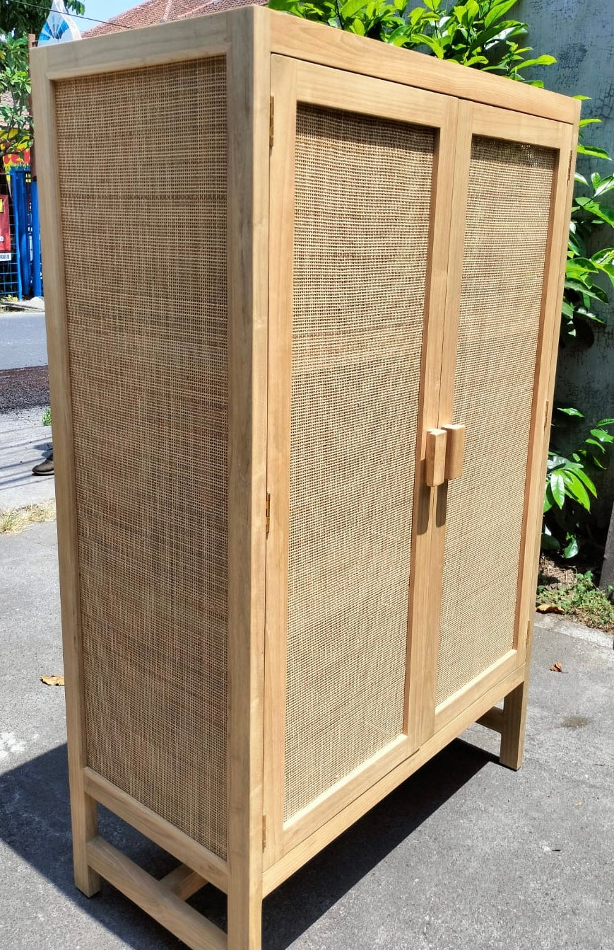 Sunkai and Rattan Armoire