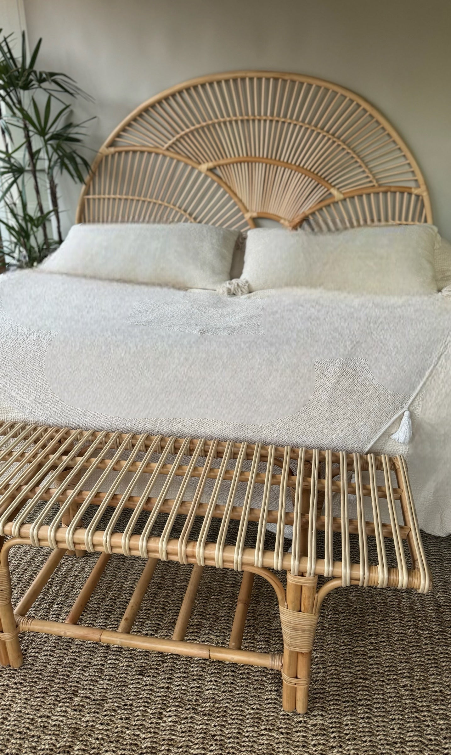 Rattan curve Headboard