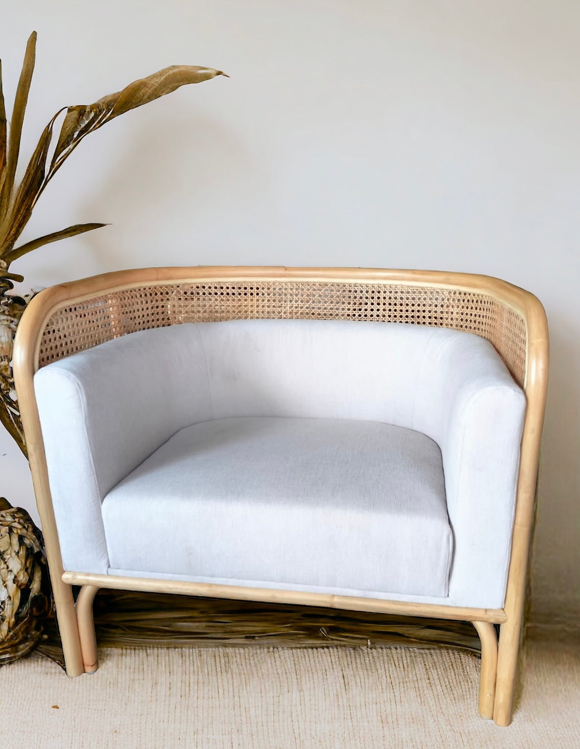 White and Rattan Chair