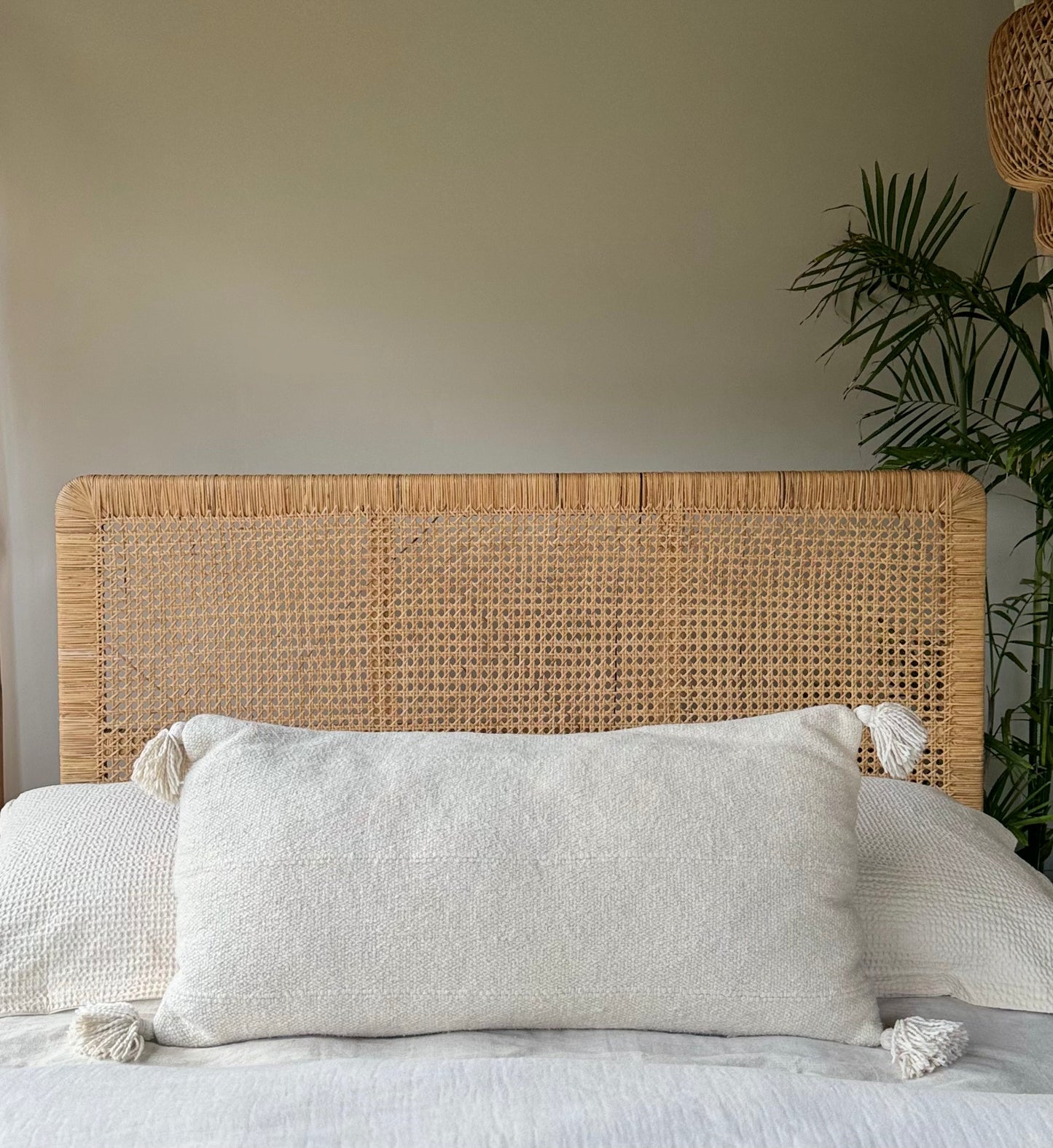 Full Size Rattan Headboard