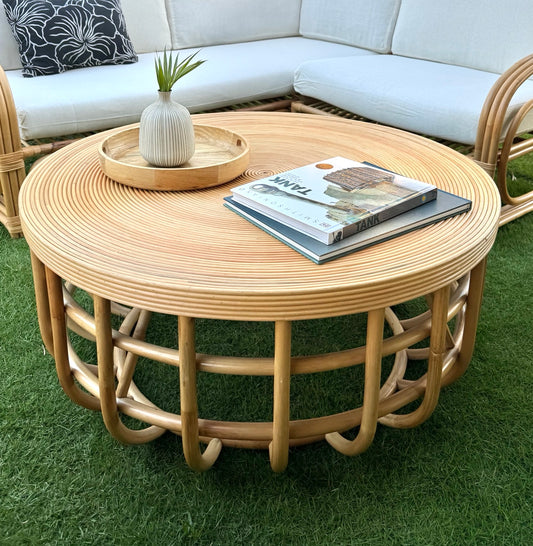 Round Rattan Coffee Table