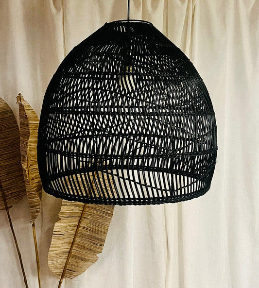 Black Rattan Lantern