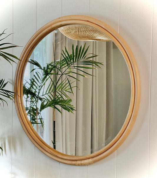 Circle Rattan Mirror