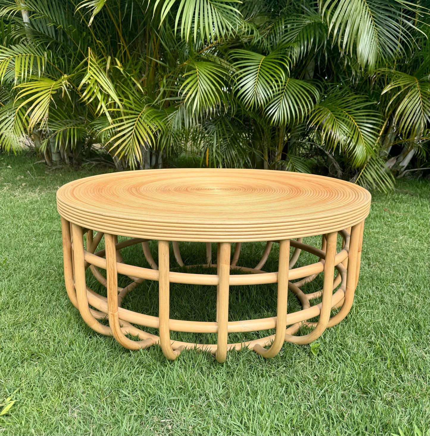 Round Rattan Coffee Table