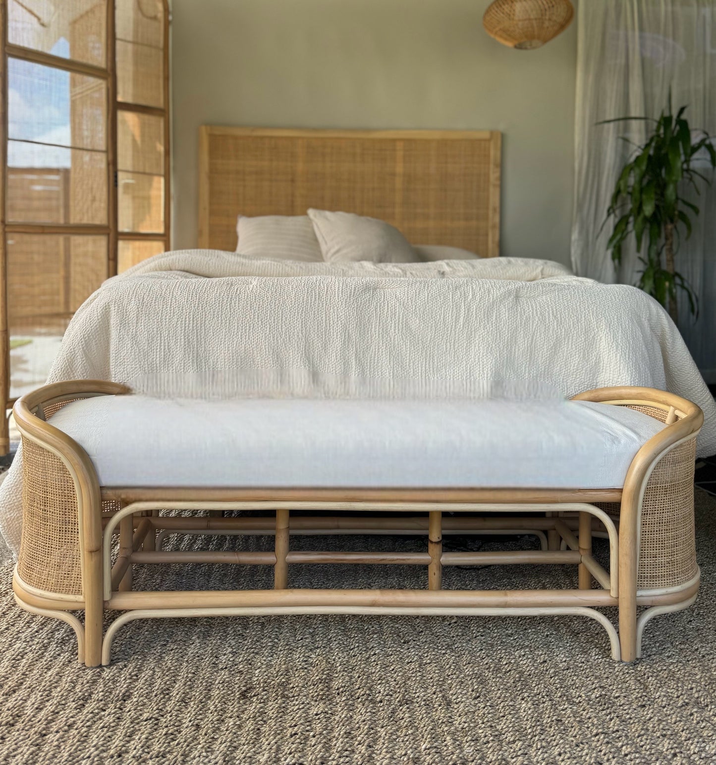 Rattan Bed Bench