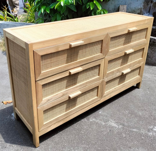 Sunkai Square Weave 6 Door Dresser